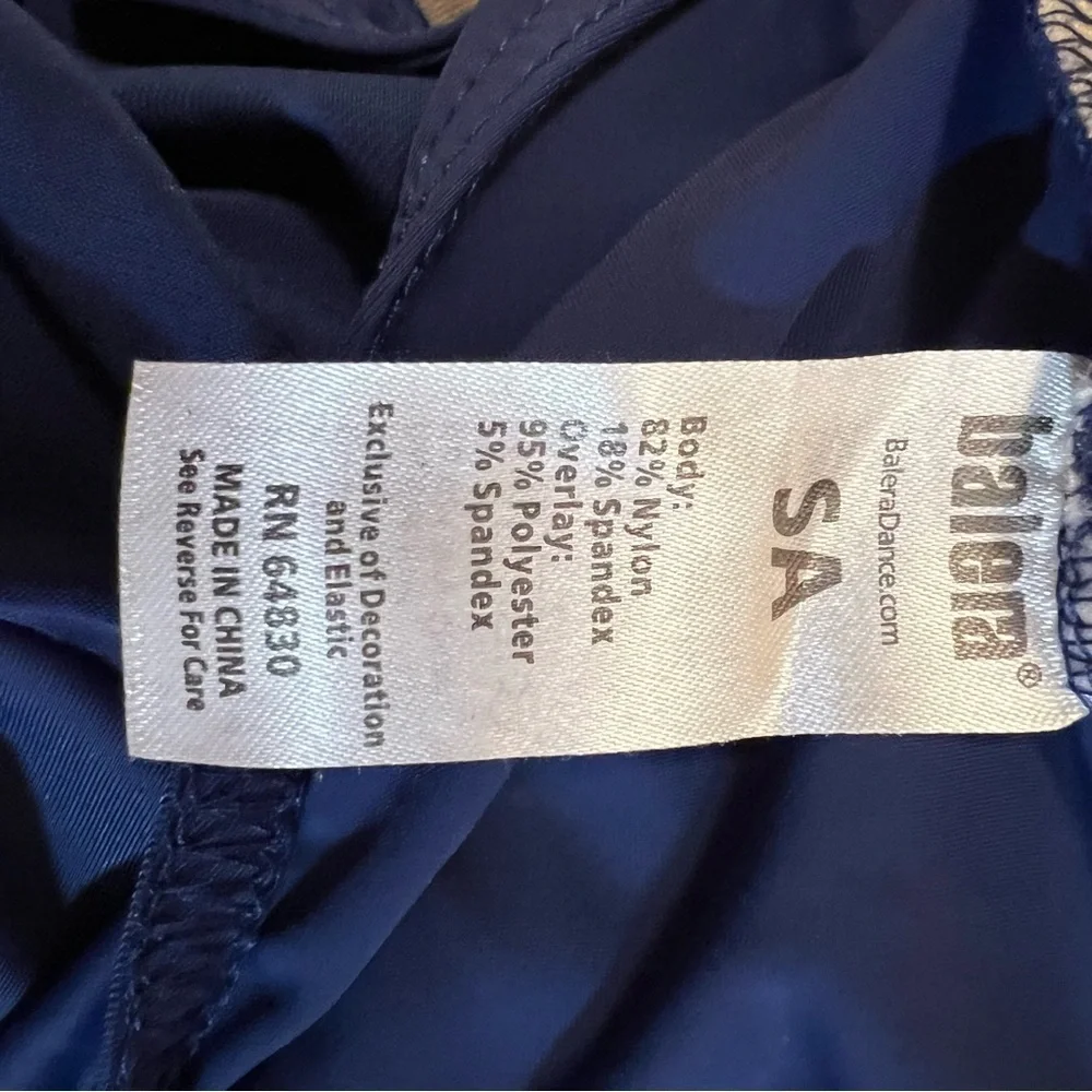 Balera draped Asymmetrical Dance Dress Blue Small Adult